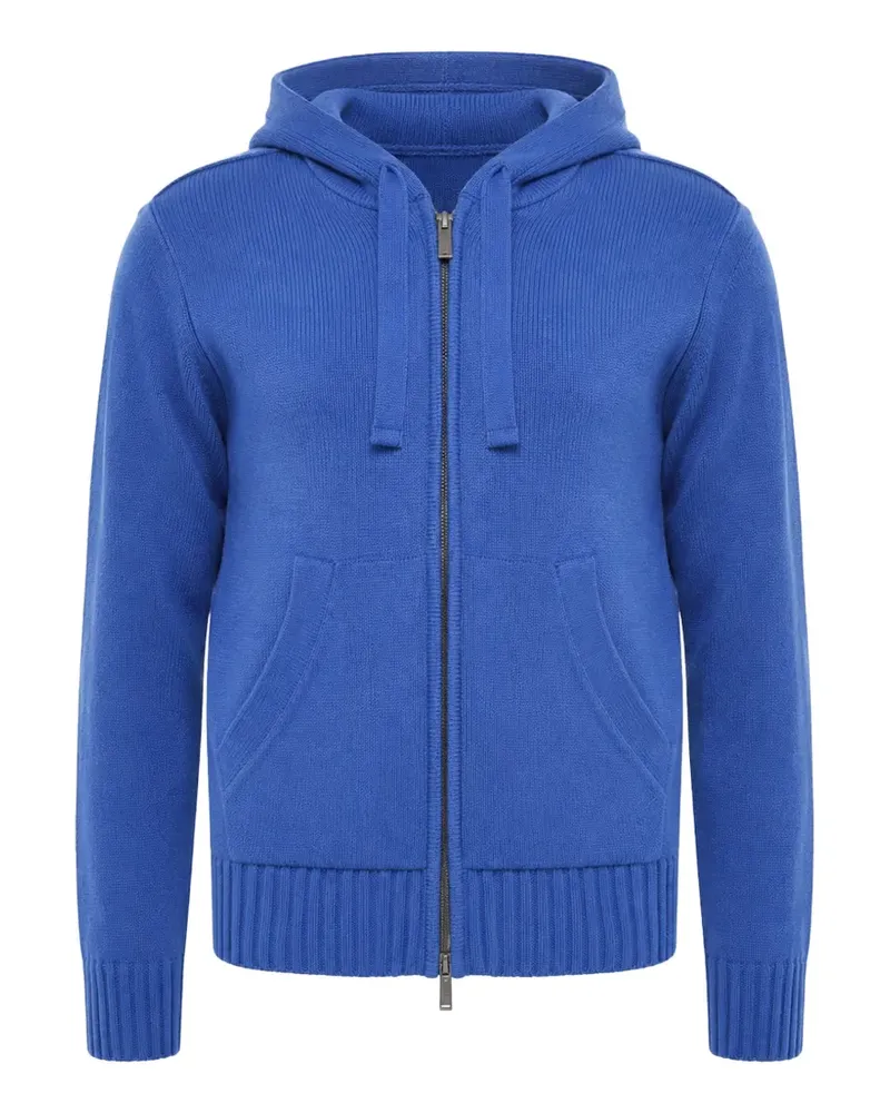 Paolo Pecora Milano zip-up knitted hoodie - Blau Blau