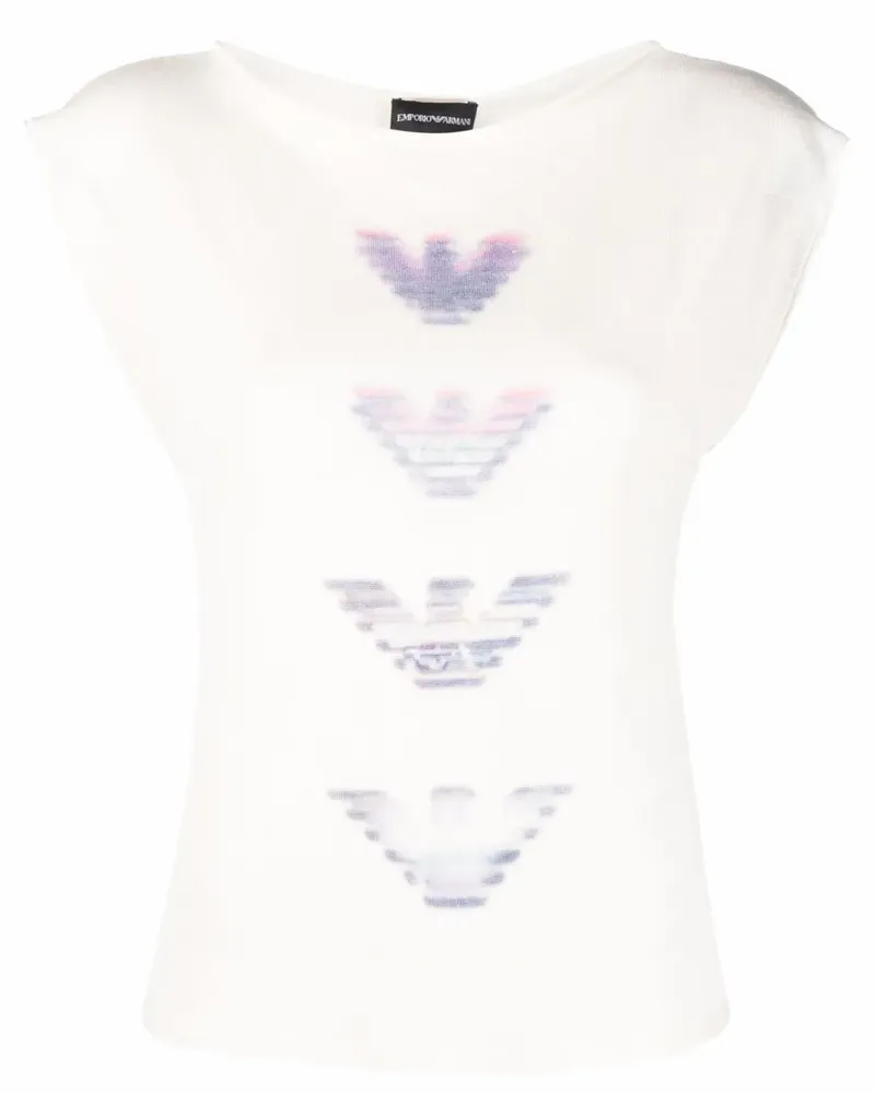 Emporio Armani T-Shirt mit Logo-Print - Nude Nude