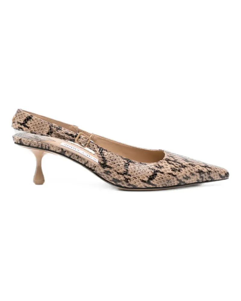 Jimmy Choo Amel Slingback-Pumps mit Schlangen-Effekt - Nude Nude