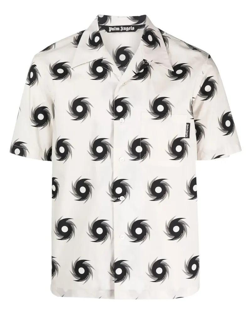 Palm Angels Bowlinghemd mit Hurricane-Print - Nude Nude