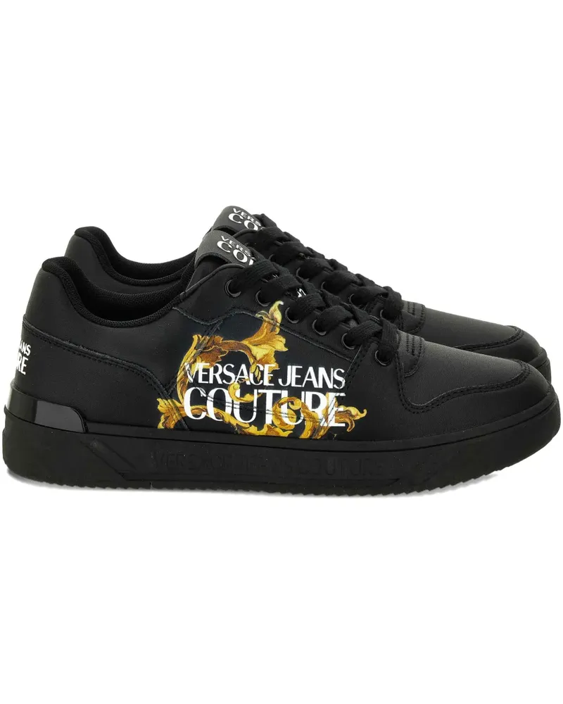 Versace Jeans Sneakers mit Logo-Print - Schwarz Schwarz