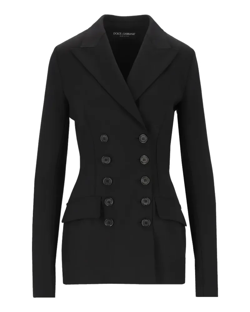 Dolce & Gabbana Doppelreihige Jacke aus Wolle - Schwarz Schwarz