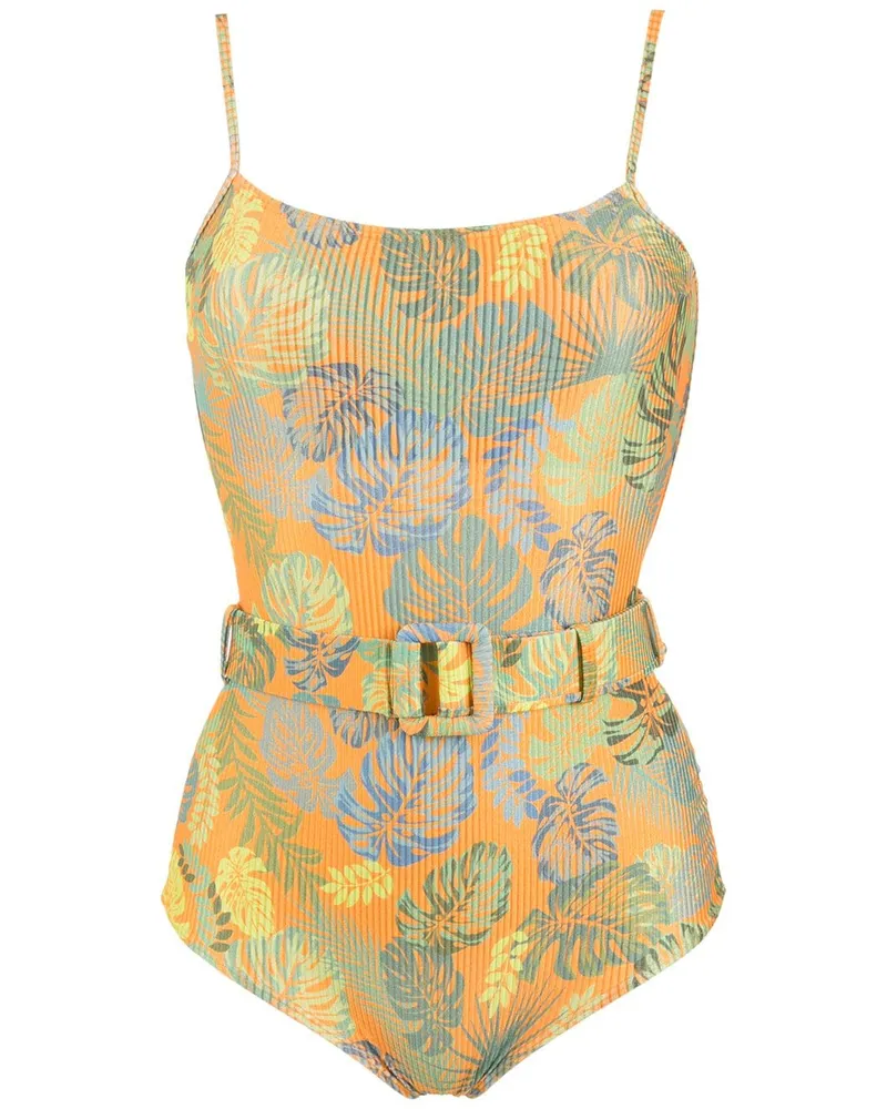 Amir Slama Badeanzug mit Print - Orange Orange