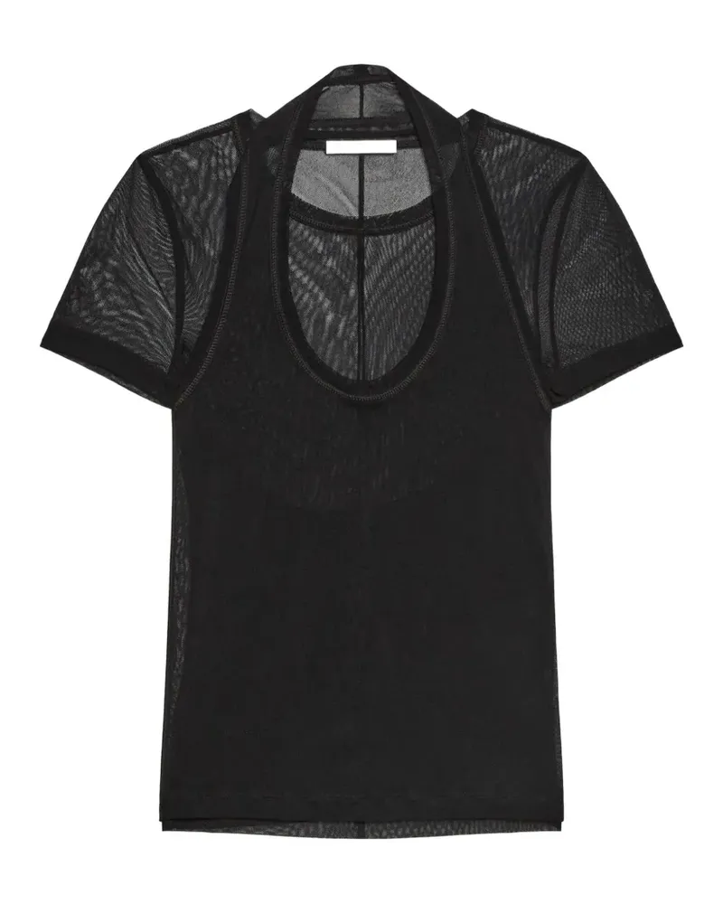 Helmut Lang T-Shirt im Layering-Look - Schwarz Schwarz