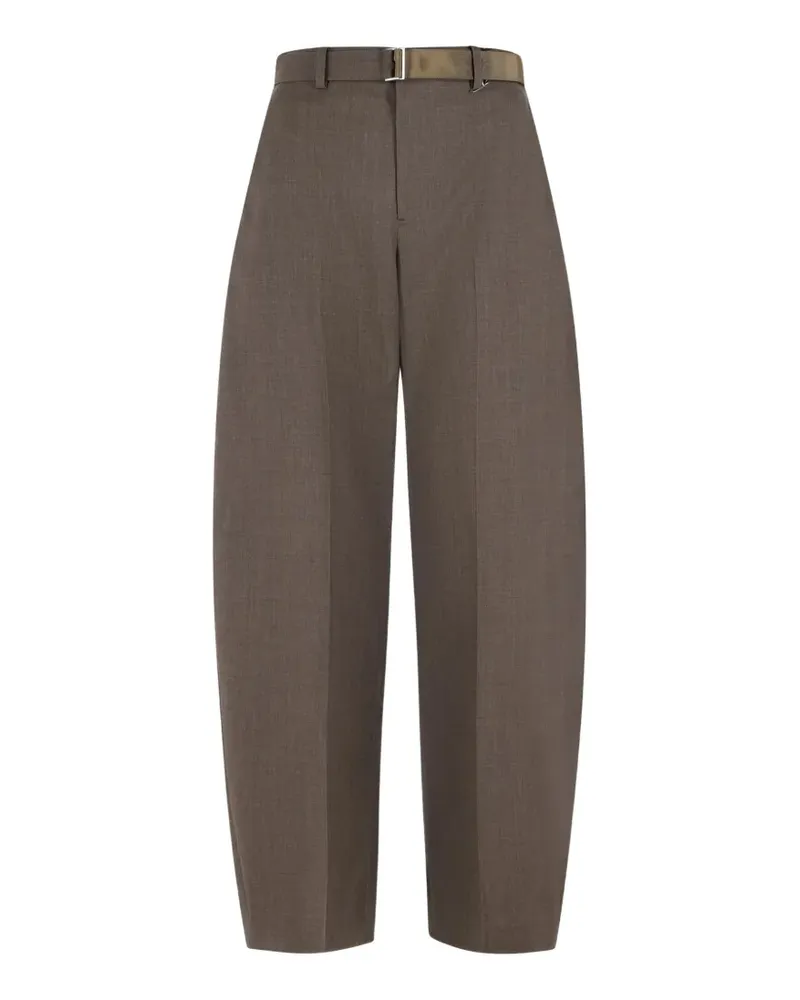 Sacai belted pleated trousers - Braun Braun