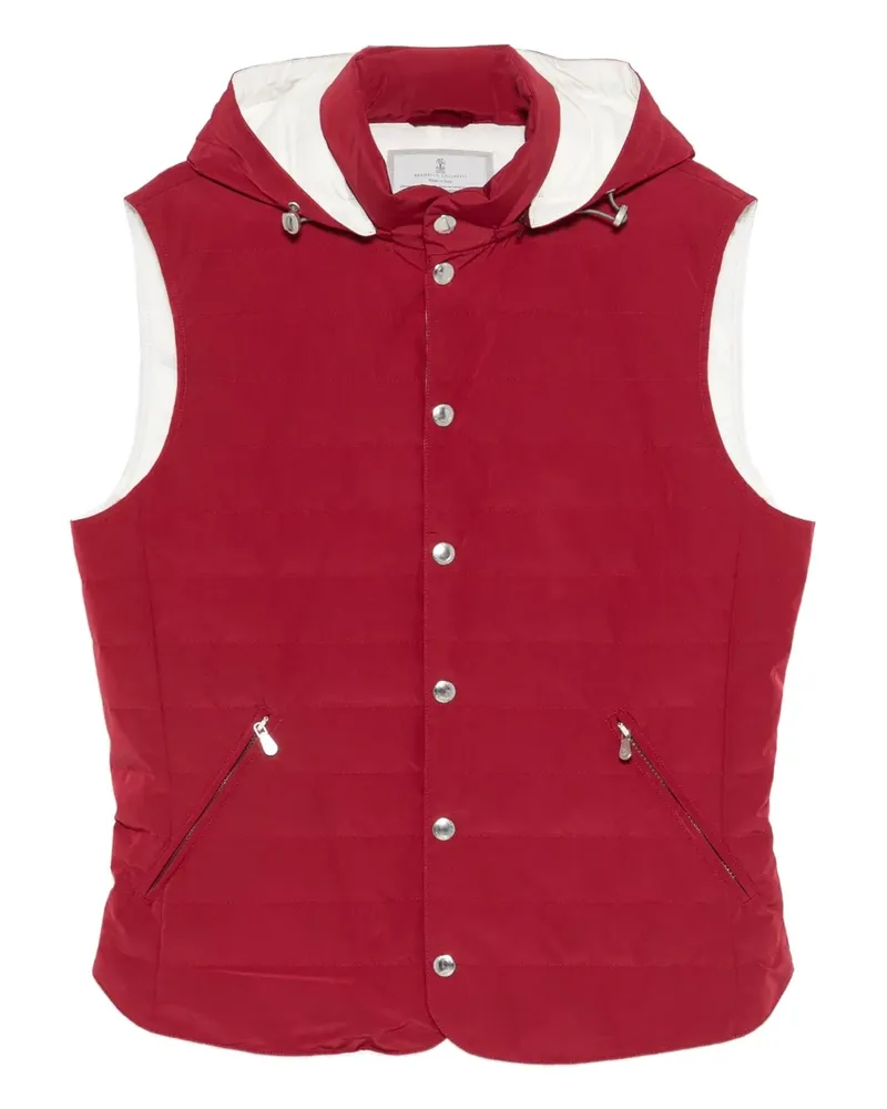 Brunello Cucinelli hooded zipped gilet - Rot Rot