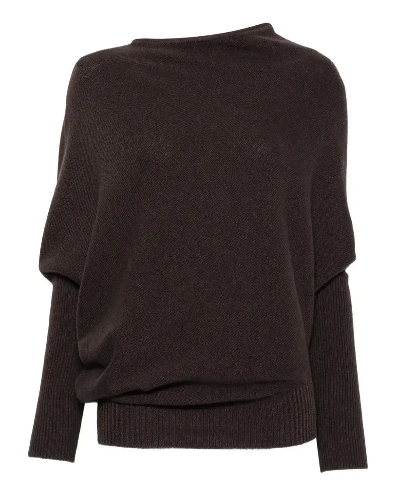 AGNONA batwing-sleeve ribbed-trim sweater - Braun Braun