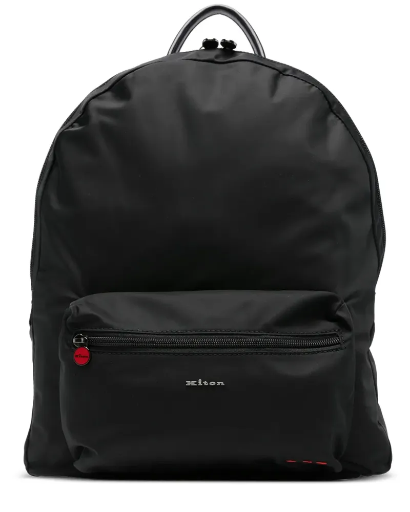 Kiton Rucksack mit Logo - Schwarz Schwarz