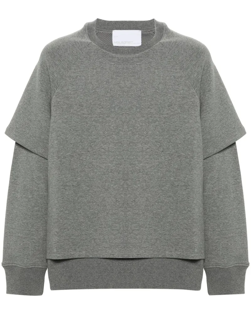 Neil Barrett Jersey-Sweatshirt im Layering-Look Grau