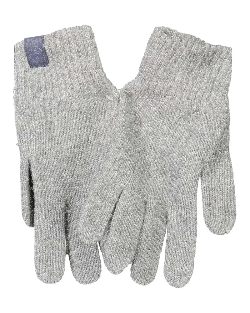 North Sails logo-patch knit gloves - Grau Grau