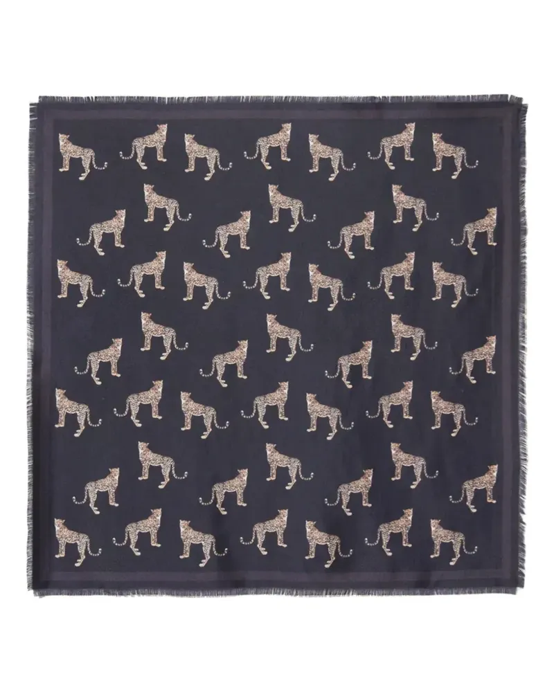 Nili Lotan Twill-Schal mit Geparden-Print - Schwarz Schwarz