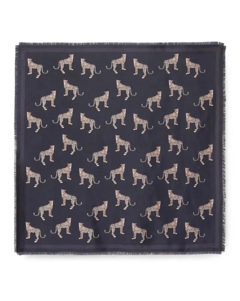 Nili Lotan Twill-Schal mit Geparden-Print - Schwarz Schwarz