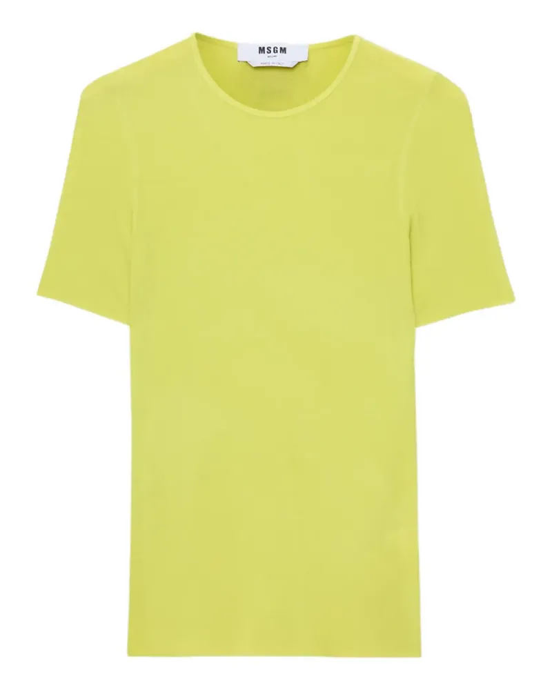 MSGM T-Shirt mit Logo-Patch - Grün Grün