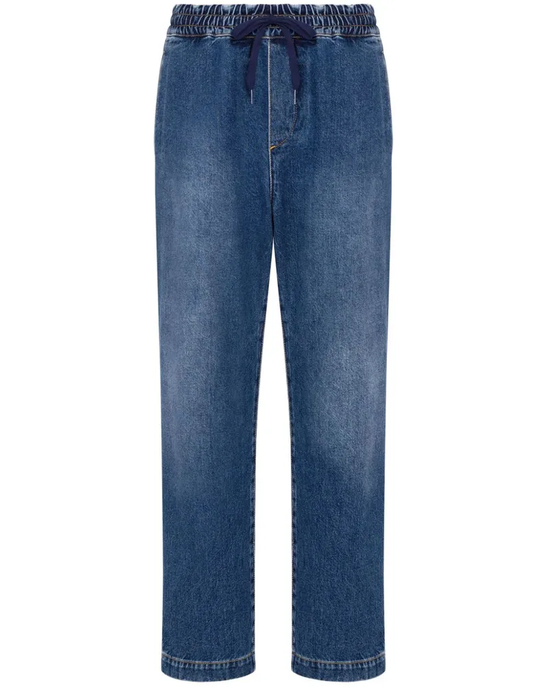 Moschino Straight-Leg-Jeans mit Logo-Applikation - Blau Blau