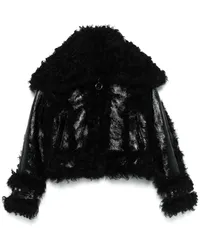 Marques ' Almeida Lederjacke mit Besatz aus Shearling Schwarz