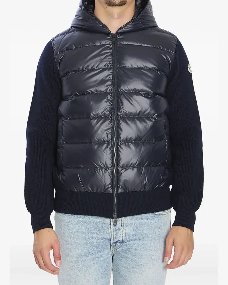 Moncler Gefütterte Jacke mit Logo-Patch - Blau Blau