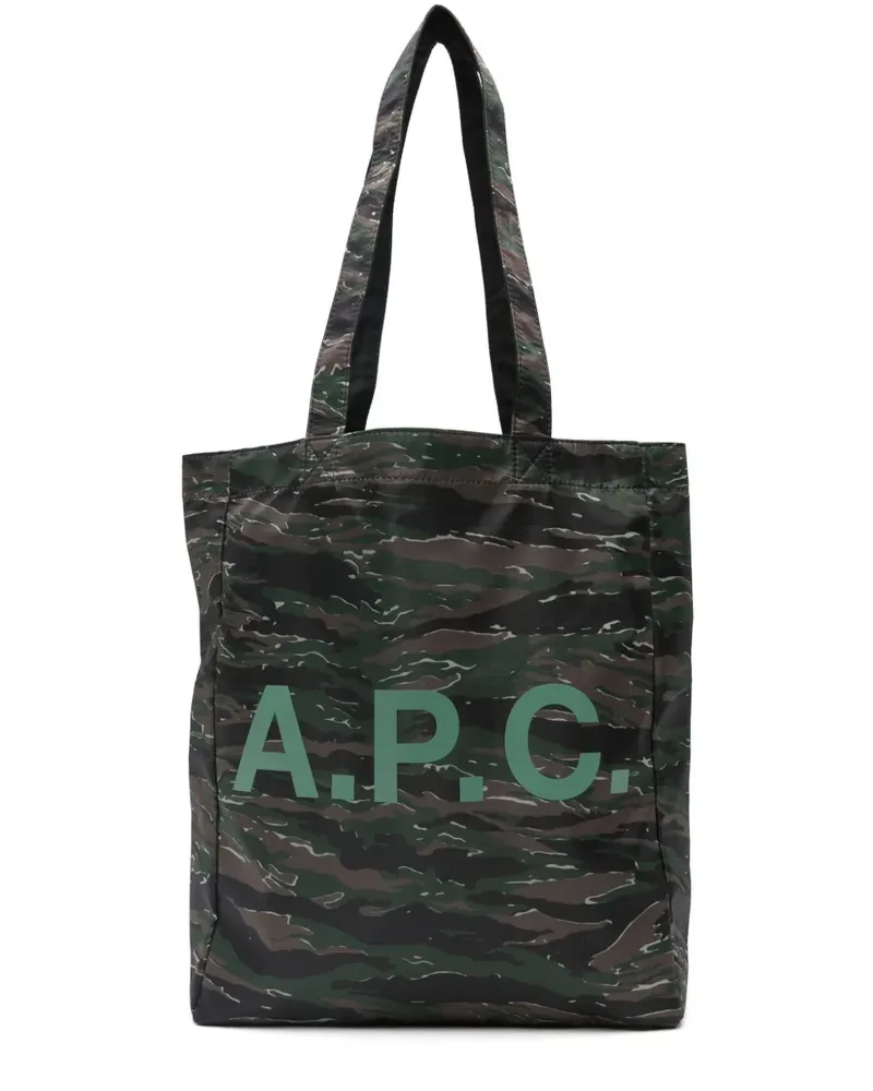 A.P.C. Handtasche mit Logo-Print - Grün Grün