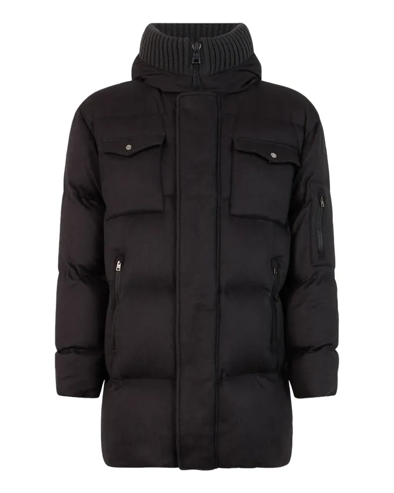 Herno Gefütterte Kapuzenjacke - Schwarz Schwarz