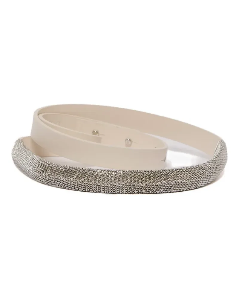 Orciani Alba chain-embellished leather belt - Silber Silber