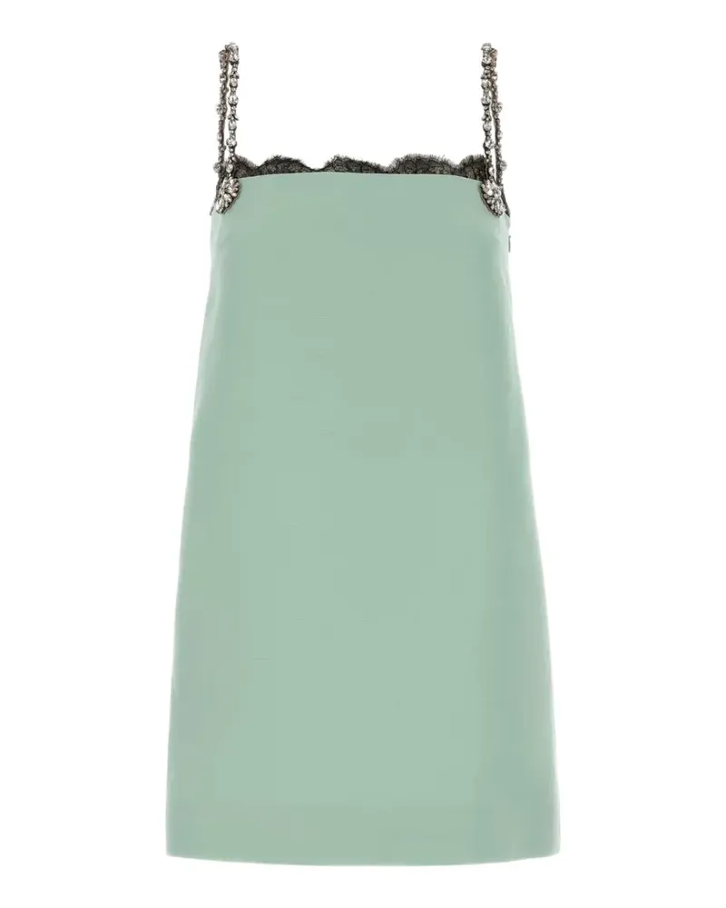 Valentino Garavani lace-trim crystal-embellished mini dress - Blau Blau