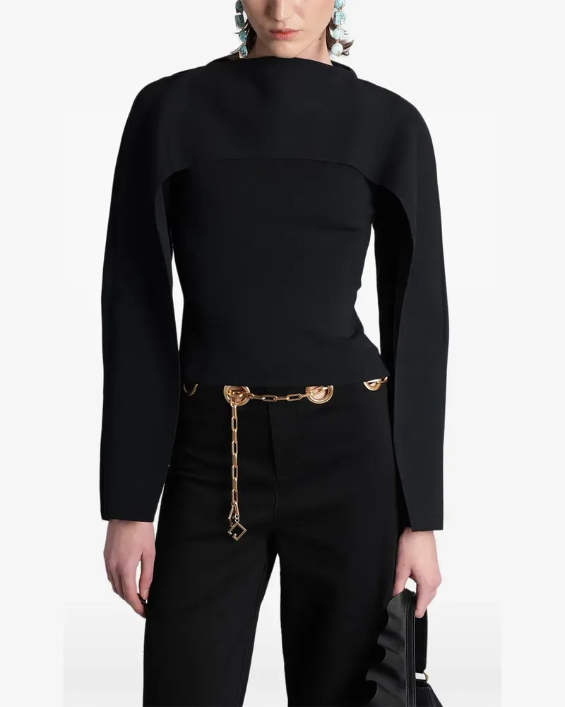 Cult Gaia Alka cape-overlay blouse - Schwarz Schwarz