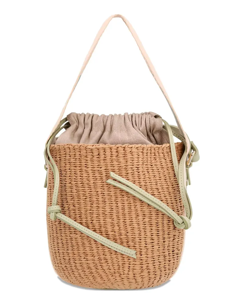 Chloé Kleine Woodywoven Beuteltasche - Nude Nude