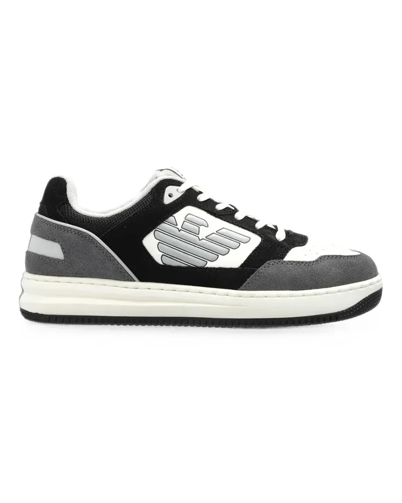 EA7 Sneakers mit Logo-Patch - Schwarz Schwarz