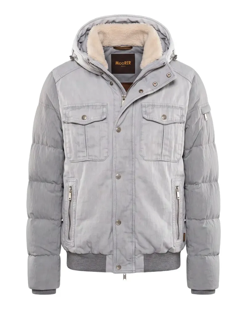 MOORER Wattierte Clif Kapuzenjacke - Grau Grau
