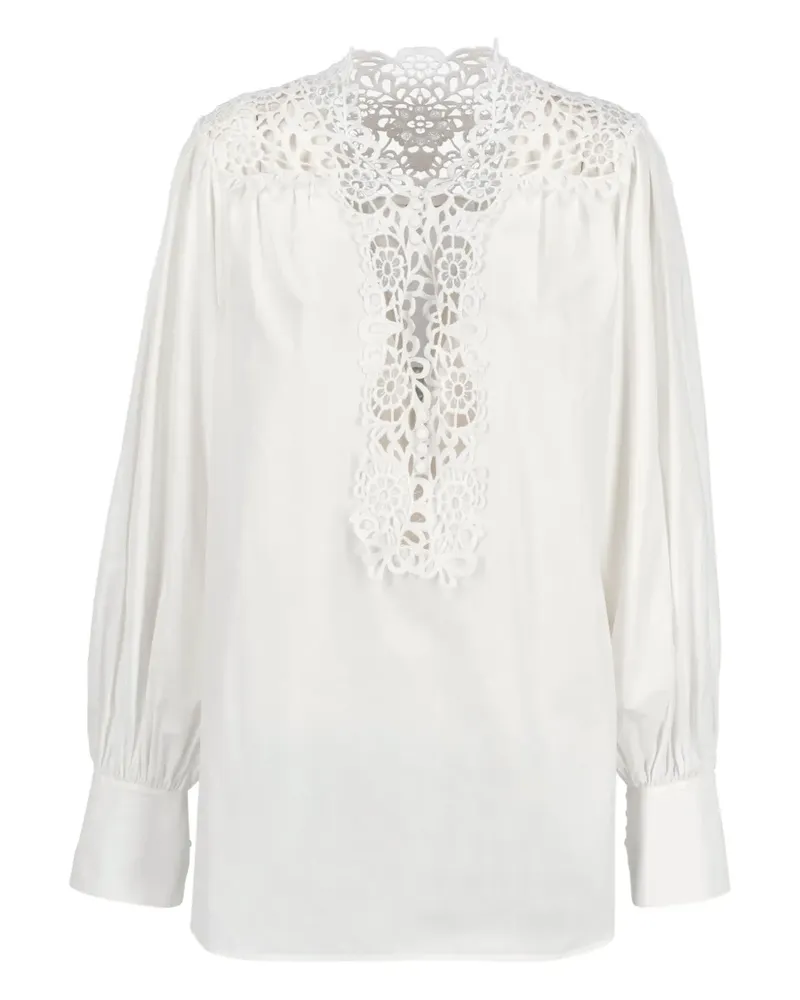 Ermanno Scervino Bluse mit Spitzeneinsätzen - Weiß Weiß