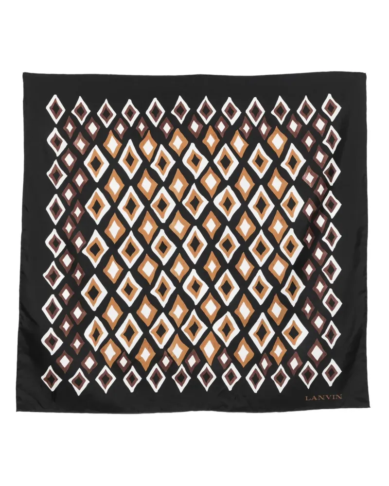 Lanvin Schal mit Rautenmuster - Schwarz Schwarz