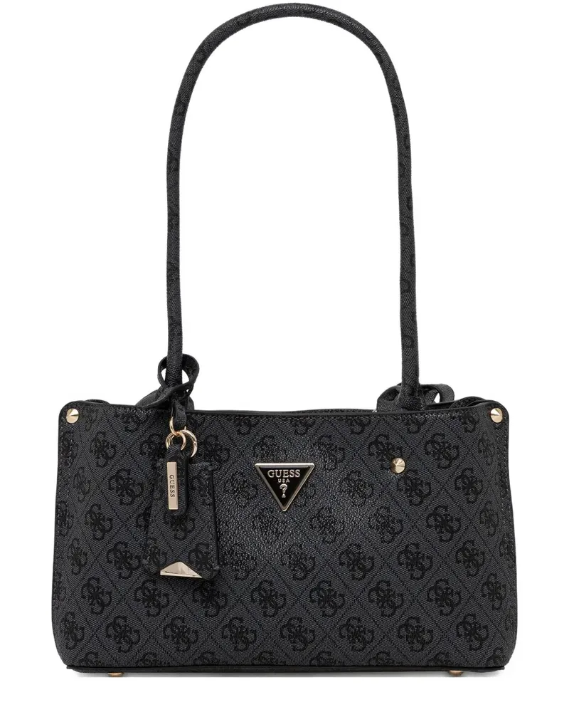 Guess monogram plaque shoulder bag - Schwarz Schwarz
