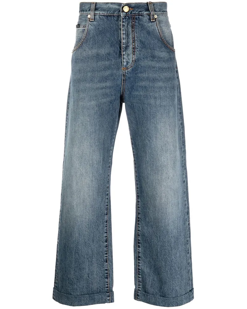 Etro Straight-Leg-Jeans mit Logo-Patch Blau