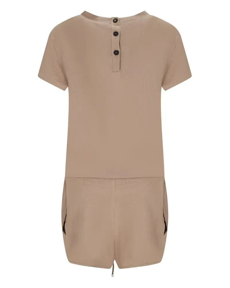 ATTICO button-fastening drawstring jumpsuit - Nude Nude