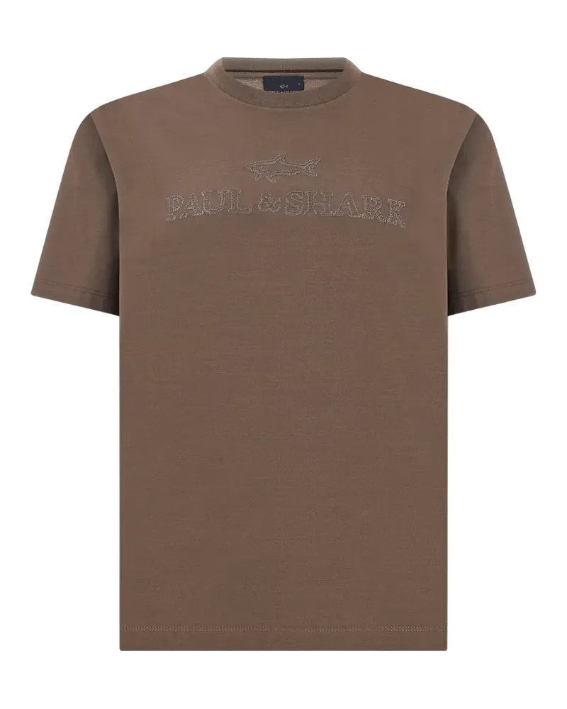 Paul & Shark Aqua Touch logo-embroidered T-shirt - Braun Braun