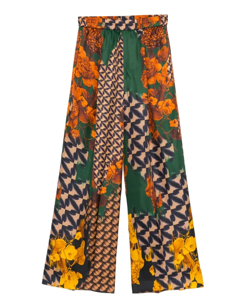 Biyan printed silk trousers - Orange Orange