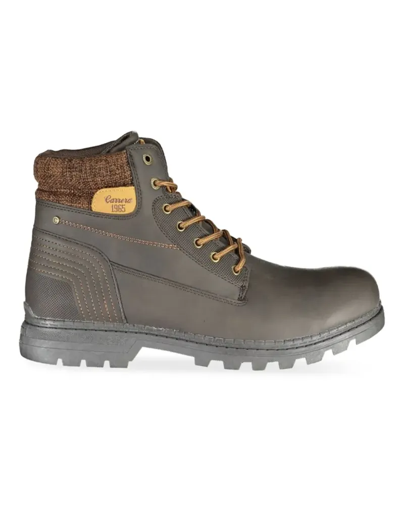 Carrera Schnürstiefel mit gestricktem Kragen - Braun Braun