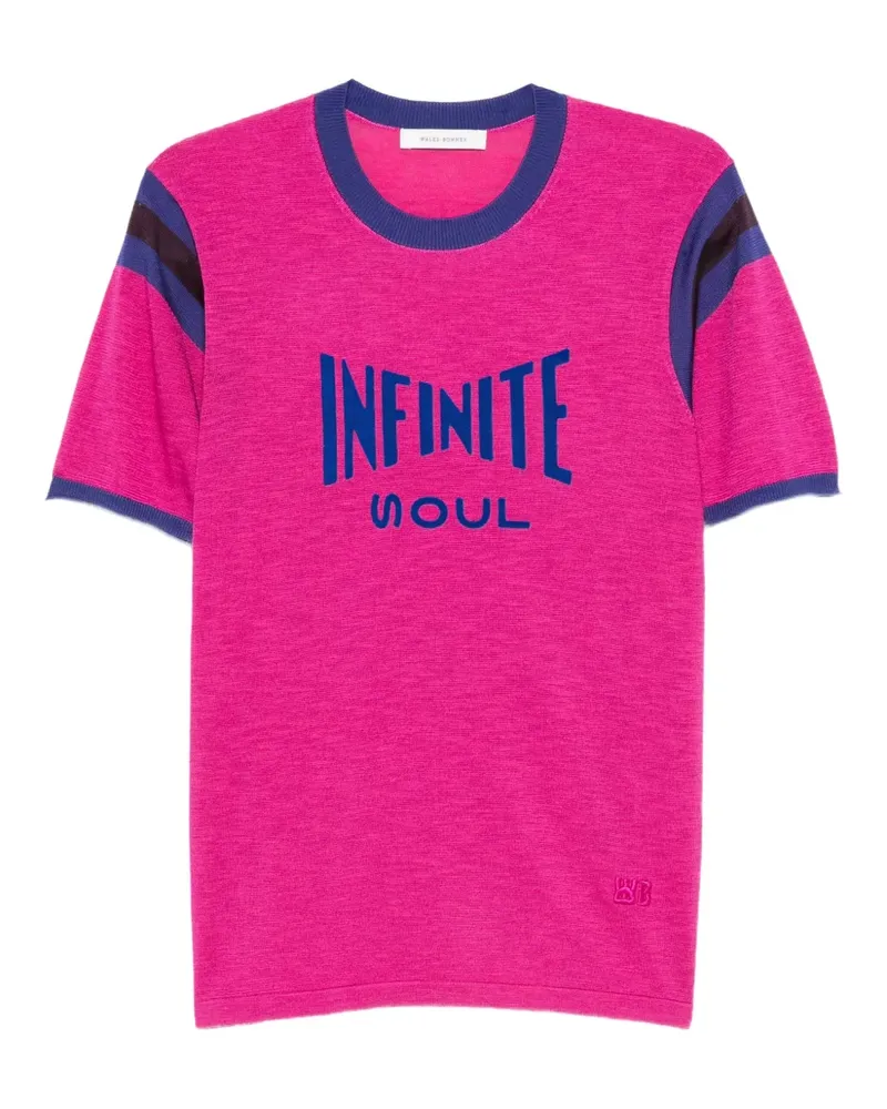 Wales Bonner Beflocktes Infinite Soul T-Shirt - Rosa Rosa