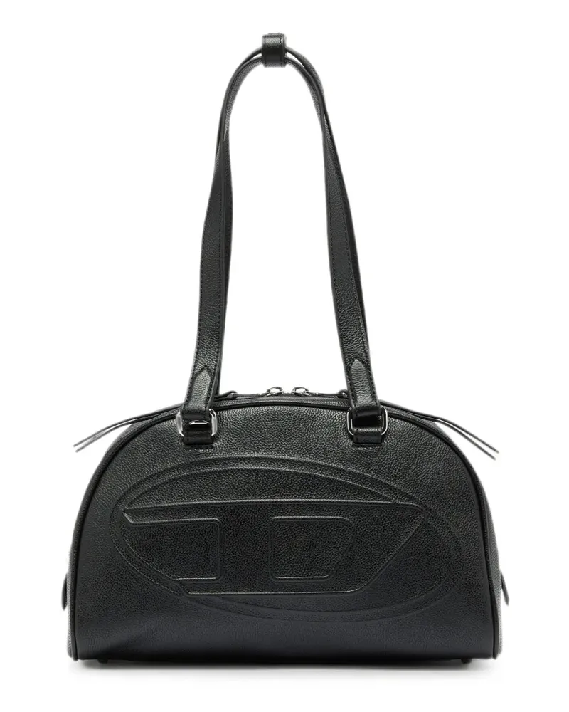 Diesel 1DR Dome leather Boston bag with embossed logo - Schwarz Schwarz