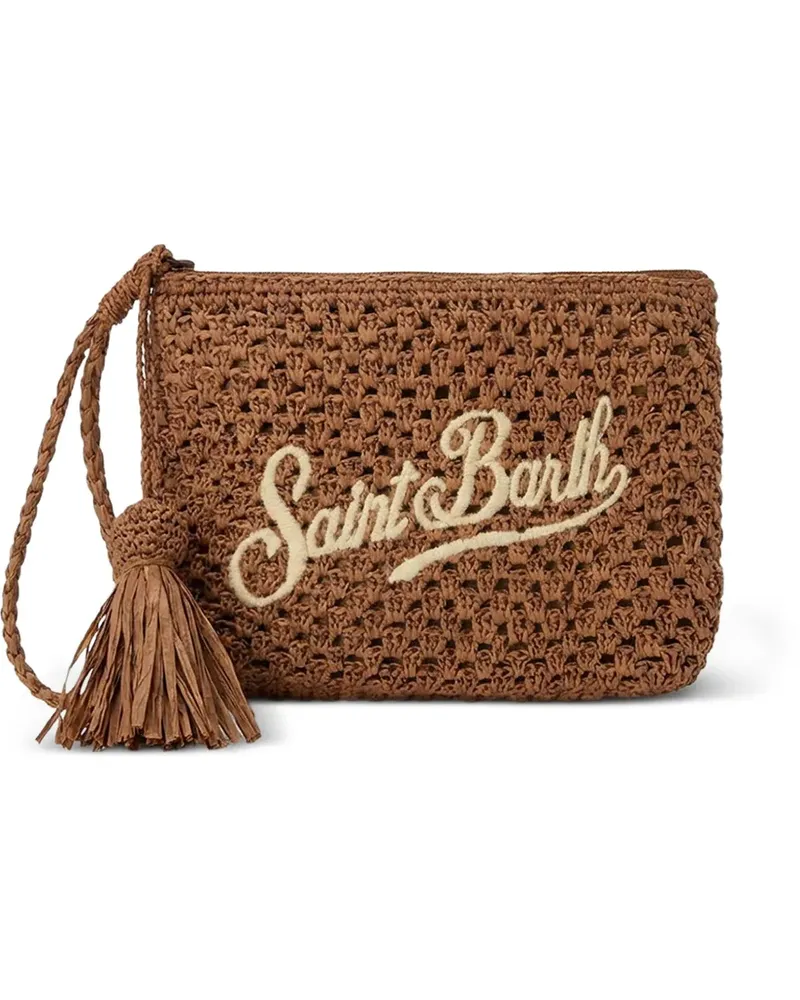 MC2 Saint Barth logo-embroidered clutch bag - Braun Braun