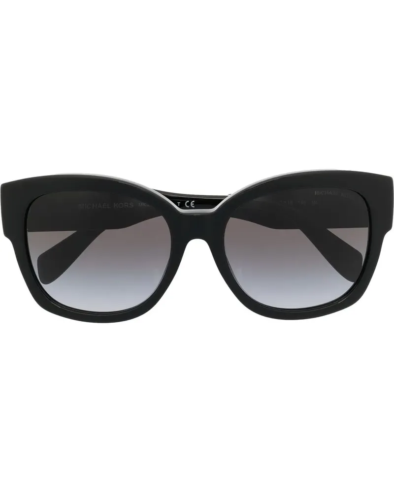 Michael Kors Runde Oversized-Sonnenbrille - Schwarz Schwarz