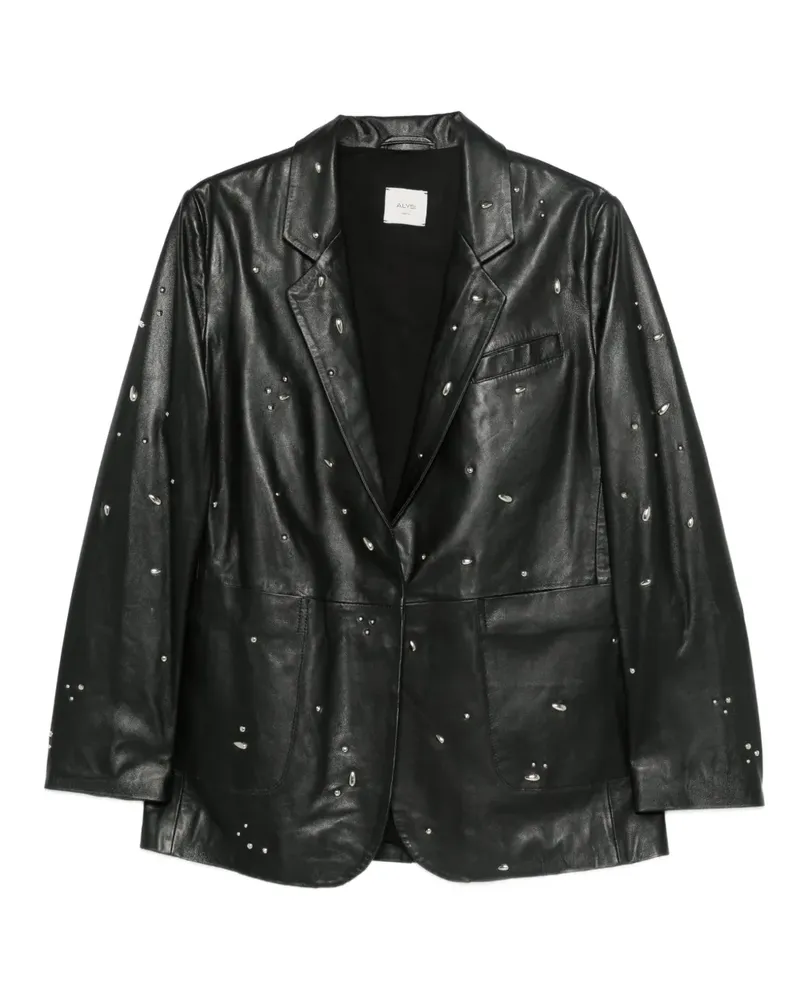 ALYSI Lederjacke mit Verzierung - Schwarz Schwarz