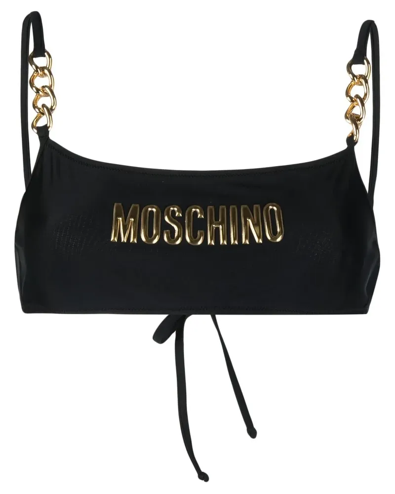 Moschino Bikinioberteil mit Logo-Schild - Schwarz Schwarz