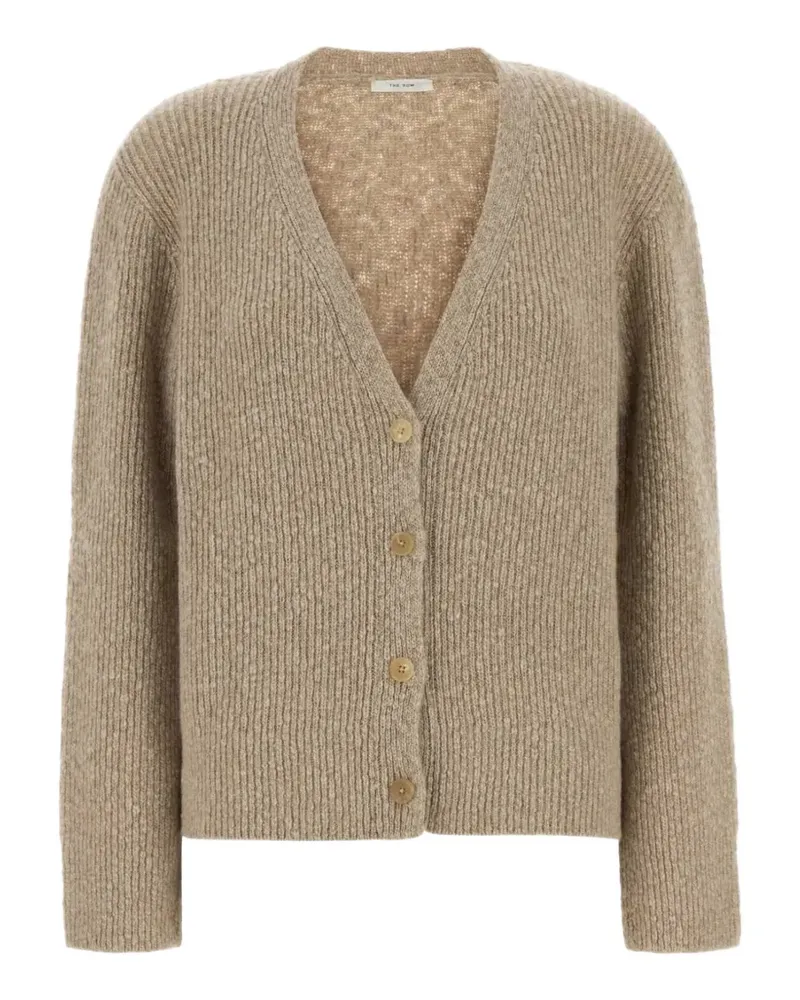 The Row Naroch ribbed-knit cardigan - Nude Nude