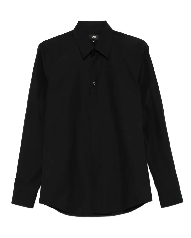 Fendi Hemd mit Logo-Schild - Schwarz Schwarz