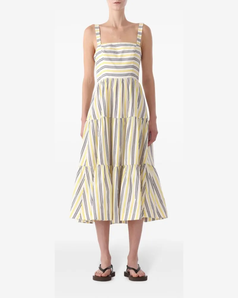 Jason Wu Gestuftes Midikleid mit Streifen - Nude Nude