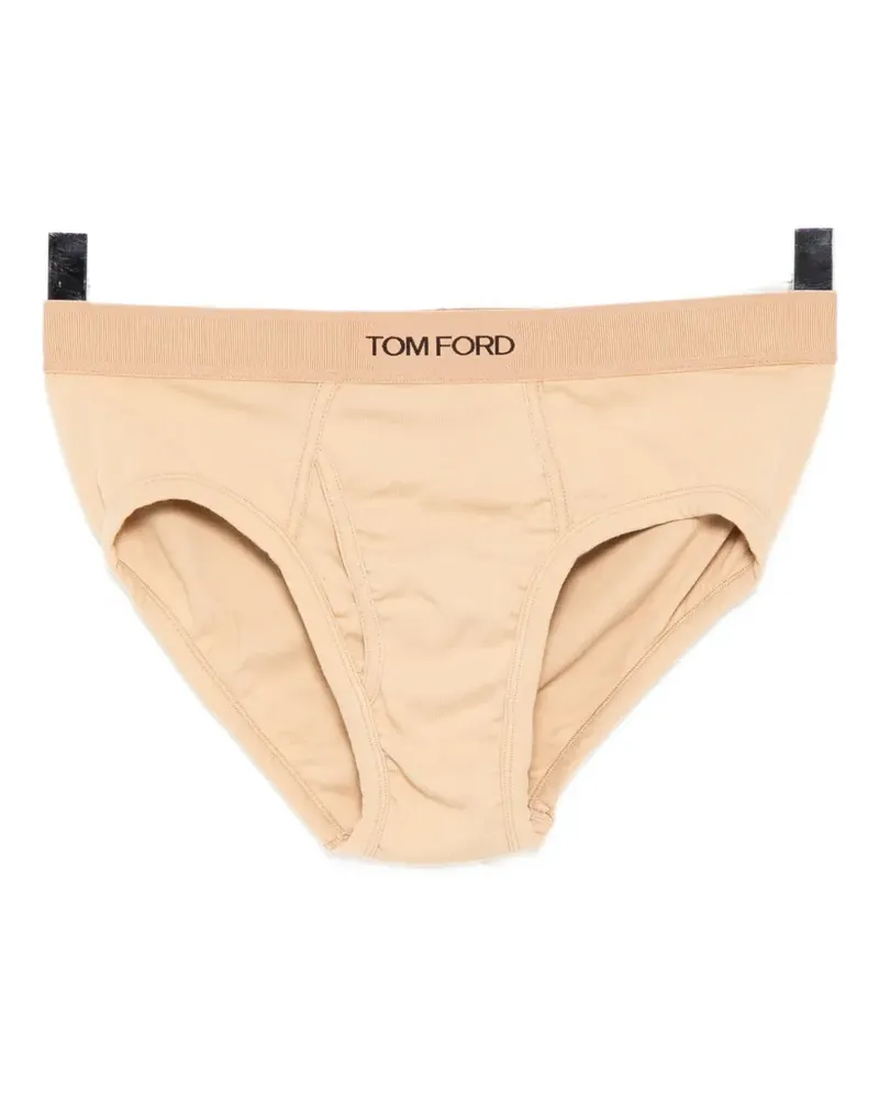 Tom Ford logo-waistband jersey briefs - Nude Nude