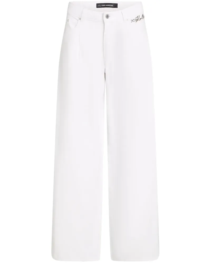 Karl Lagerfeld Halbhohe Wide-Leg-Jeans - Weiß Weiß