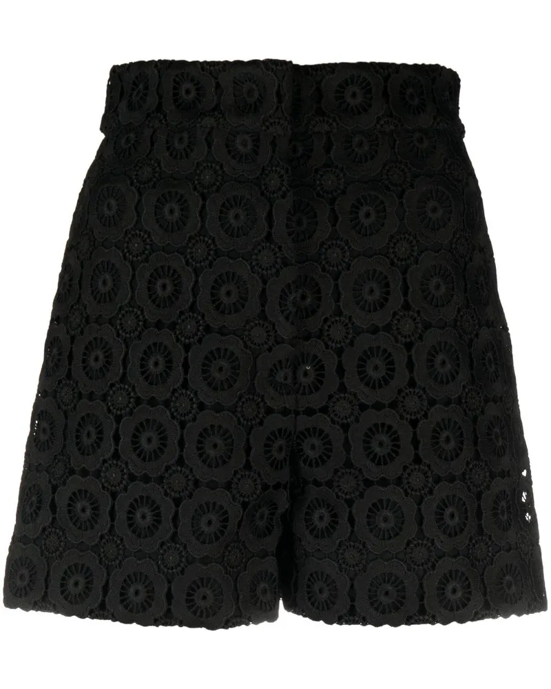 Moschino Shorts mit Blumenapplikation - Schwarz Schwarz