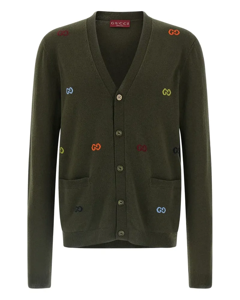 Gucci GG-intarsia button-up cardigan - Grün Grün