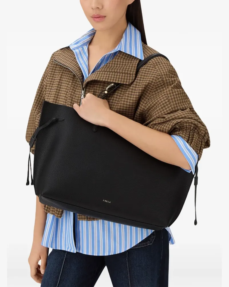 Furla large Ava leather tote bag - Schwarz Schwarz